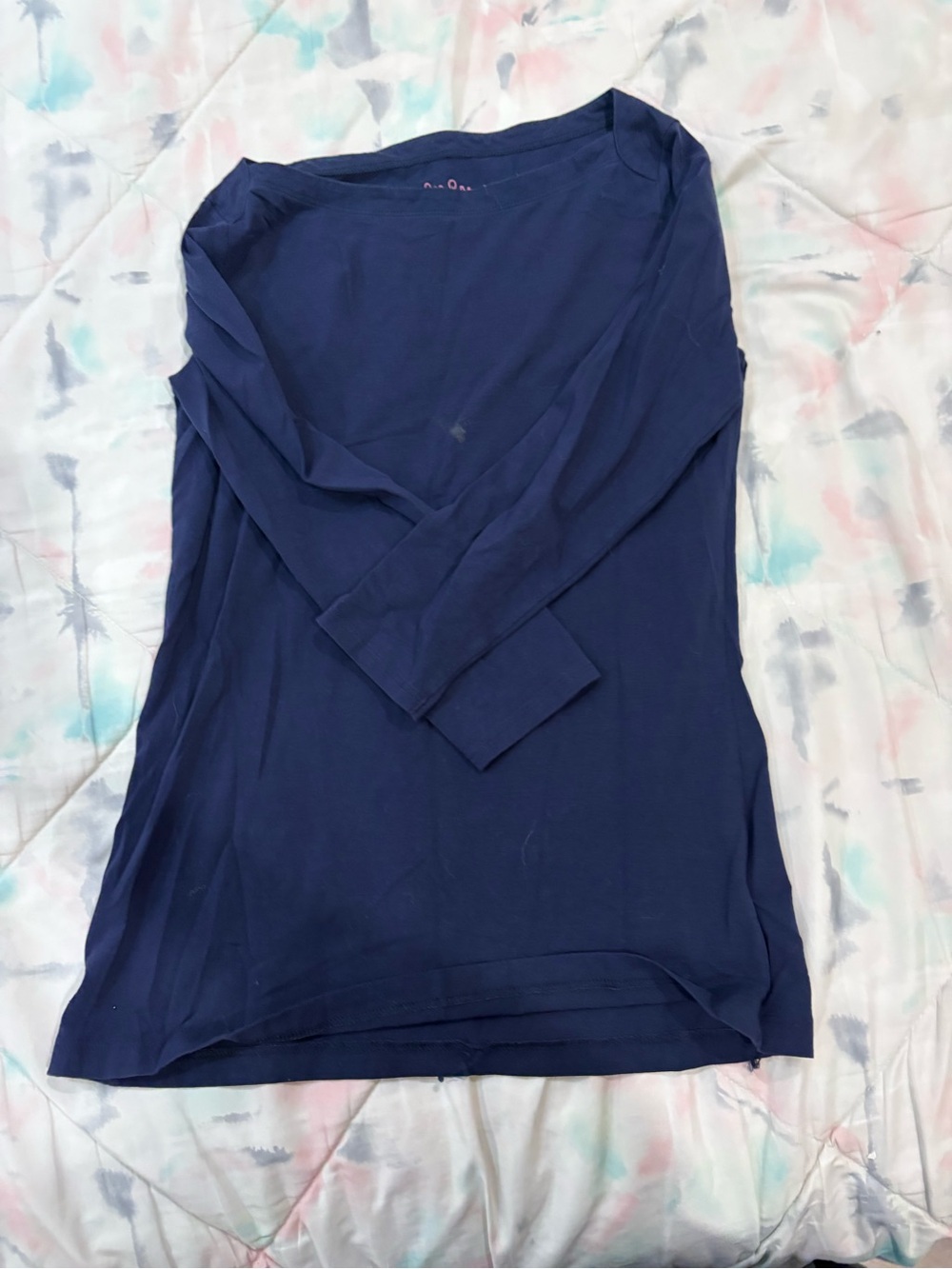 Lily Pulitzer Navy Blue Long Sleeve Crewneck Top